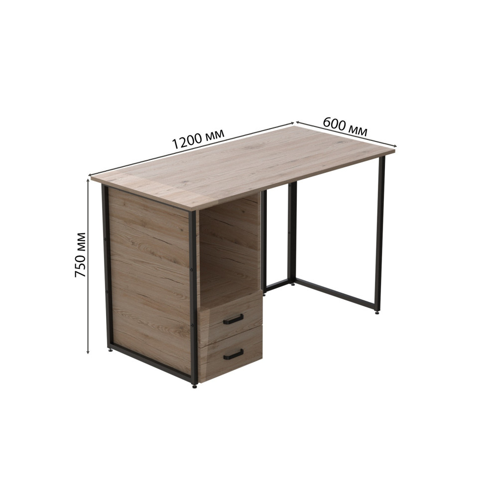 Компьютерный стол Ferrum-decor Отто 76x120x60 черный ДСП Дуб Сан-Марино 32мм (FRD-103579)