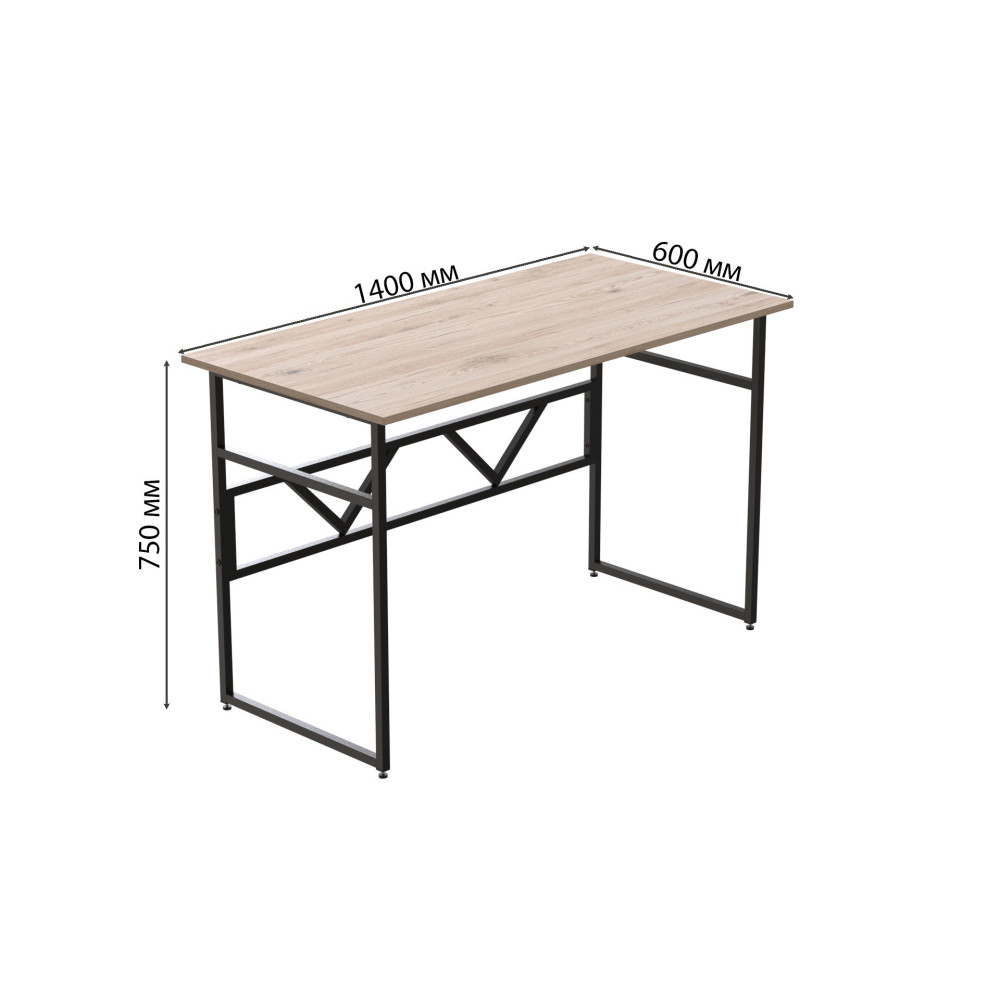 Компьютерный стол Ferrum-decor Раян 76x140x60 черный ДСП Дуб Сан-Марино 32мм (FRD-103699)