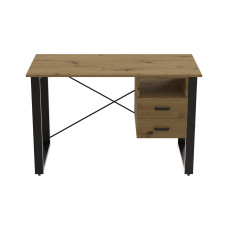 Письмовий стіл із ящиками Ferrum-decor Оскар 750x1400x600 метал Чорний ДСП Дуб Артизан 16 мм (FRD-103239)