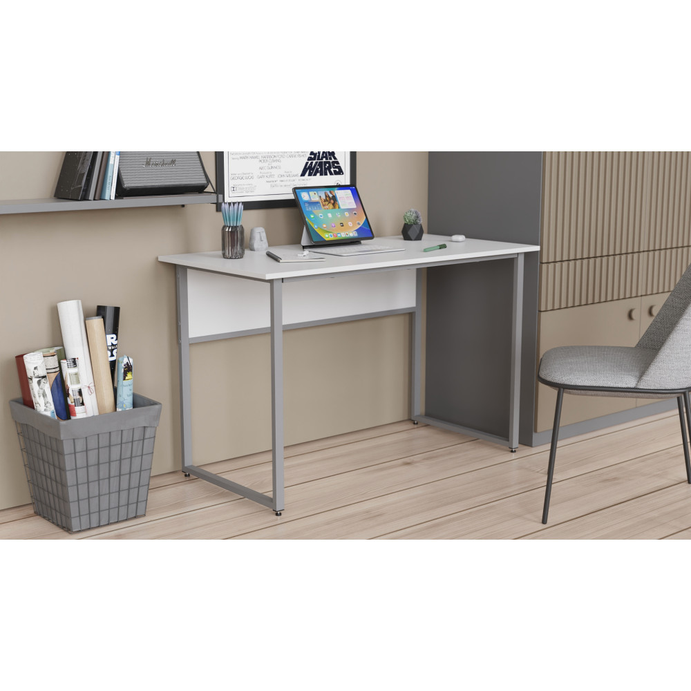 Письменный стол с ящиками Ferrum-decor Оскар 750x1200x600 металл Черный ДСП Бетон 16 мм (FRD-103219)