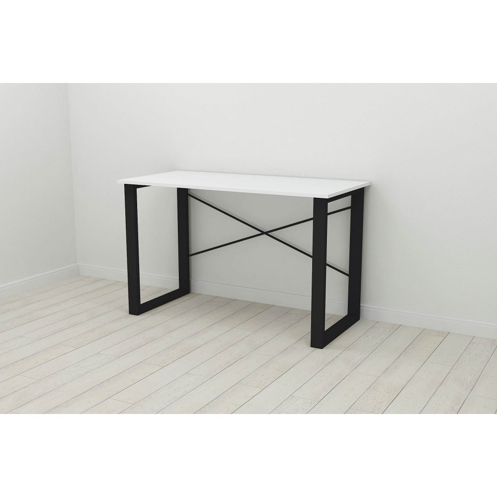 Письменный стол Ferrum-decor Драйв 750x1400x600 Черный металл ДСП Белое 16 мм (FRD-103129)