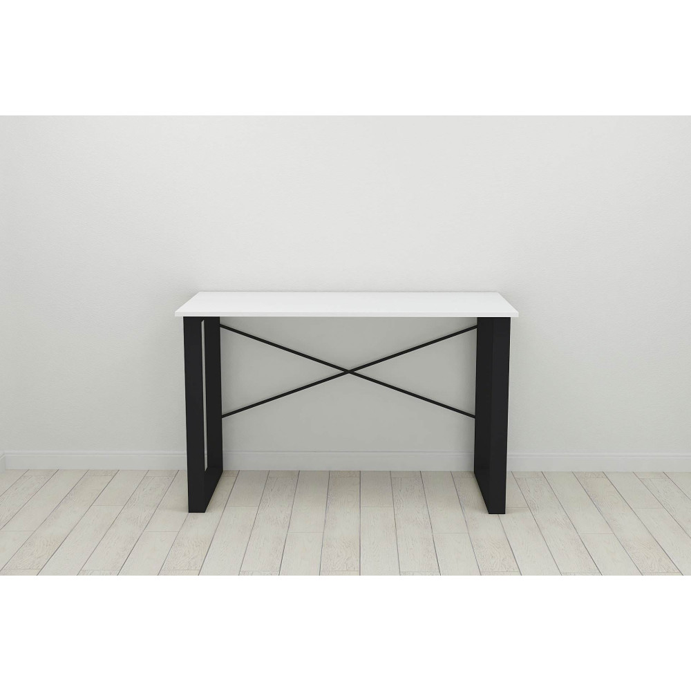 Письменный стол Ferrum-decor Драйв 750x1400x600 Черный металл ДСП Белое 16 мм (FRD-103129)