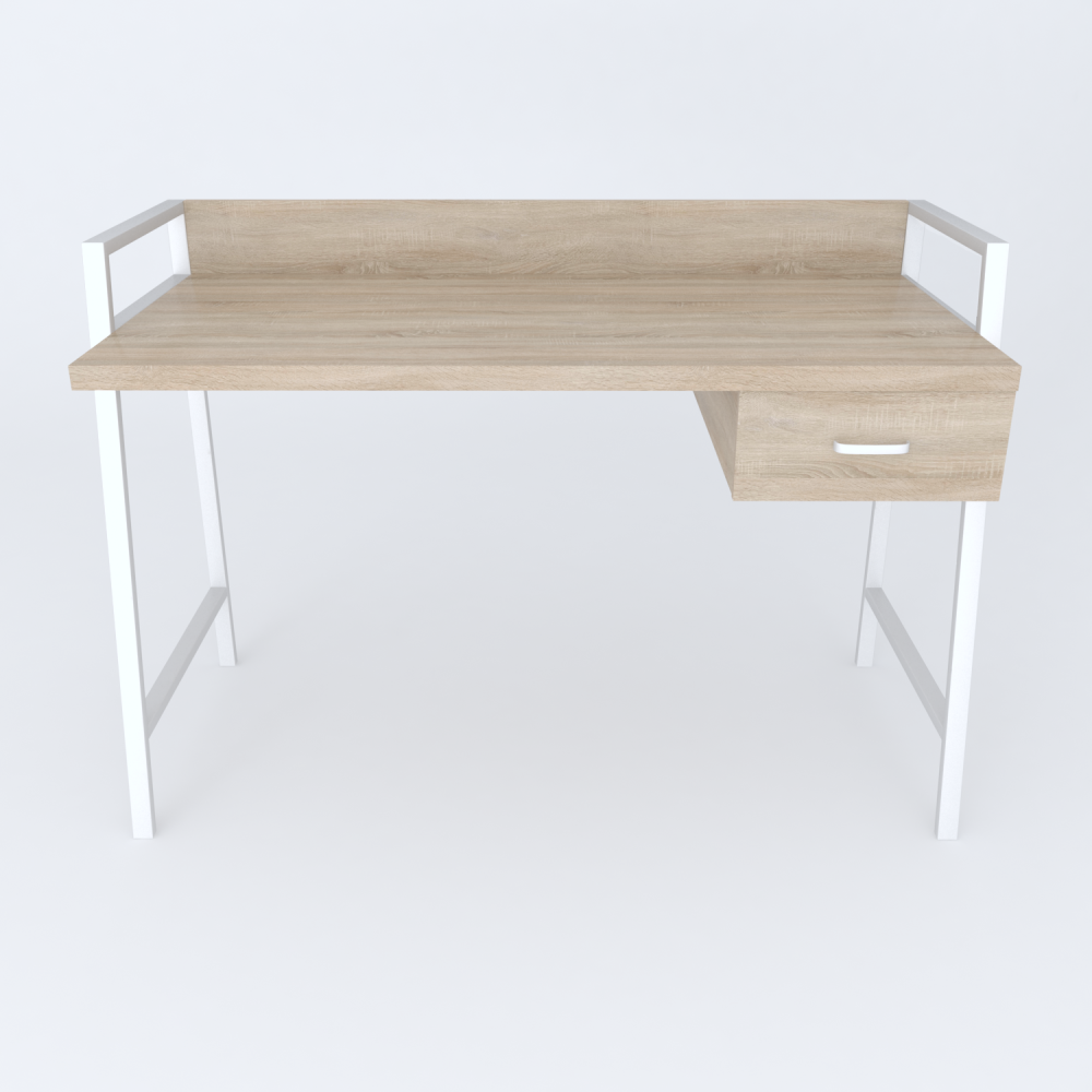 Письменный стол Ferrum-decor Комфорт 750x1000x600 Белый металл ДСП Дуб Сонома 32 мм (FRD-103439)