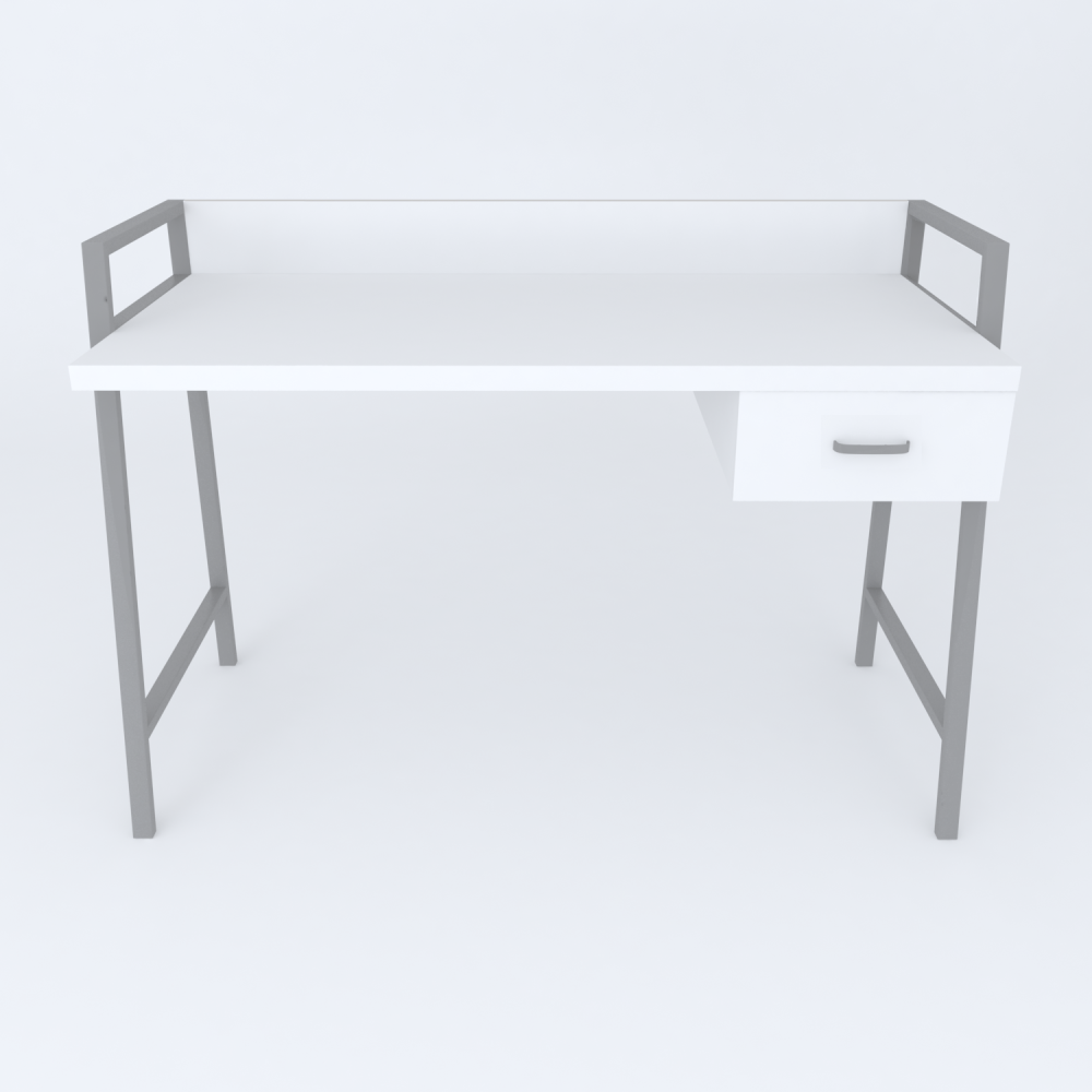 Письменный стол Ferrum-decor Комфорт 750x1000x600 Серый металл ДСП Белое 32 мм (FRD-103429)