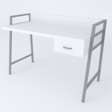 Письмовий стіл Ferrum-decor 750x1000x600 Сірий метал ДСП Біле 32 мм (FRD-103429)