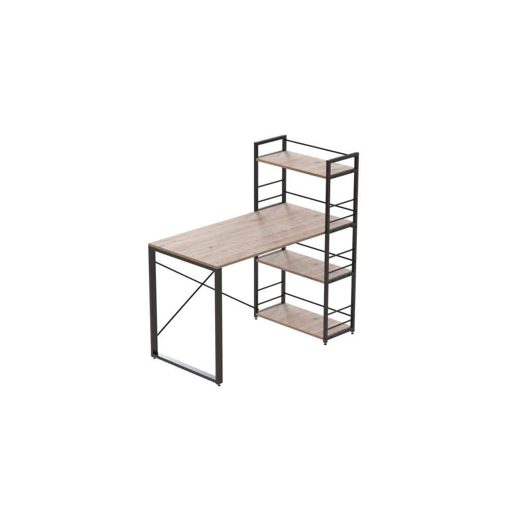 Письменный стол Ferrum-decor Серии Конект c этажеркой 75x120x60 черный ДСП Дуб Сан-Марино 16мм (FRD-104220)