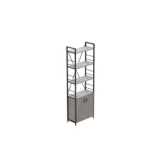Этажерка 4/60 Ferrum-decor Серии Конект с тумбой 179x60x28 Черный ДСП Бетон (FRD-104490)