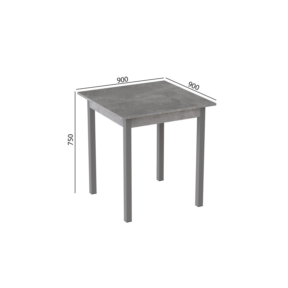 Стіл кухонний Ferrum-decor Дієго 75x90x90 Сірий ДСП Бетон 16мм (FRD-105580)