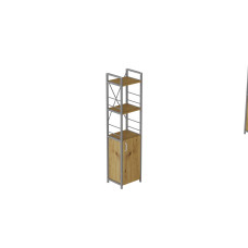 Этажерка 3/34 Ferrum-decor Серии Конект с тумбой 144x34x28 Серый ДСП Артизан (FRD-104440)