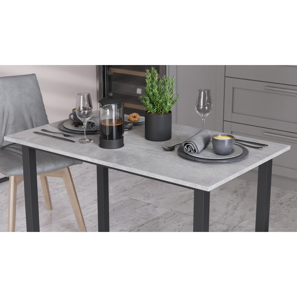 Стол универсальный Knap Ferrum-decor 750x1400x600 Черный металл ДСП Бетон 16 мм (FRD-106360)