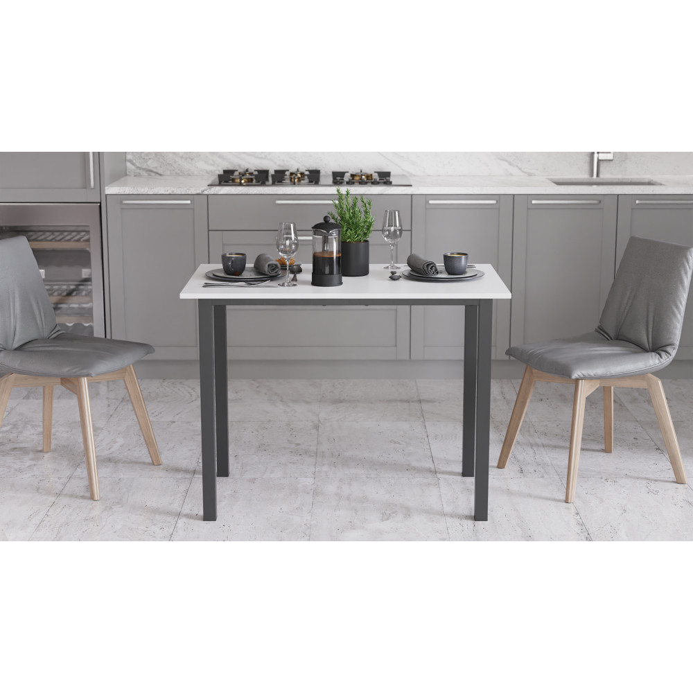 Стіл універсальний Knap Ferrum-decor 750x1200x700 Чорний метал ДСП Білий 16 мм (FRD-106370)