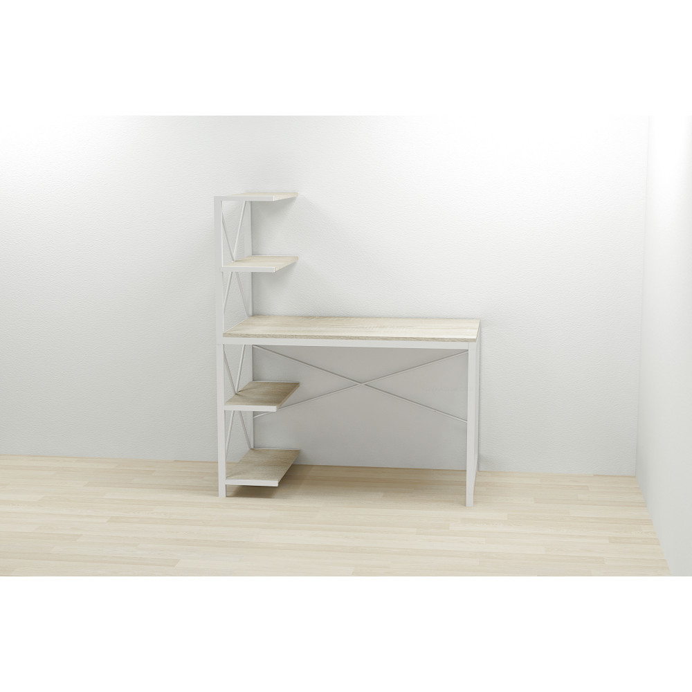 Компьютерный стол Ferrum-decor Джек 75x140x60 Белый ДСП Сонома (FRD-104410)