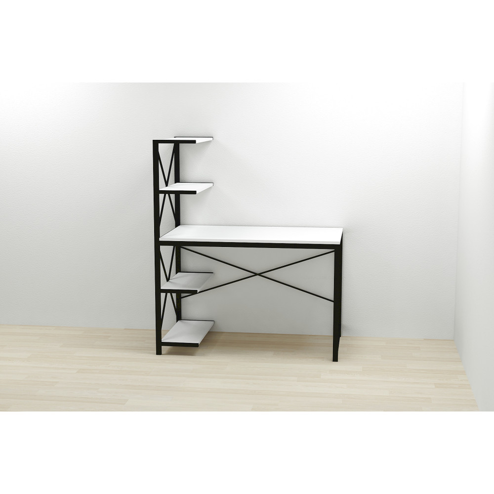 Компьютерный стол Ferrum-decor Джек 75x140x60 Черный ДСП Белое (FRD-104400)
