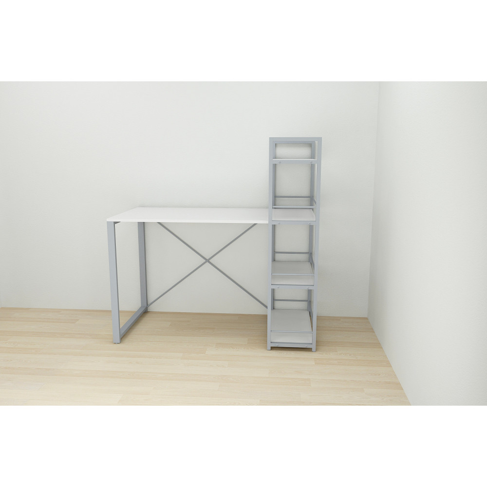Письменный стол Ferrum-decor Серии Конект c этажеркой 75x120x600 серый ДСП Белое 16мм (FRD-104230)