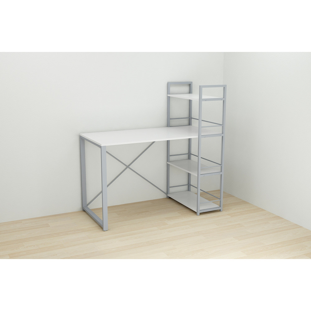 Письменный стол Ferrum-decor Серии Конект c этажеркой 75x120x600 серый ДСП Белое 16мм (FRD-104230)