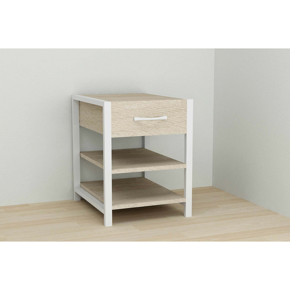 Тумба универсальная Ferrum-decor Вивьен 1/2 50x41x40 белый ДСП Дуб Сонома 16мм (FRD-104130)