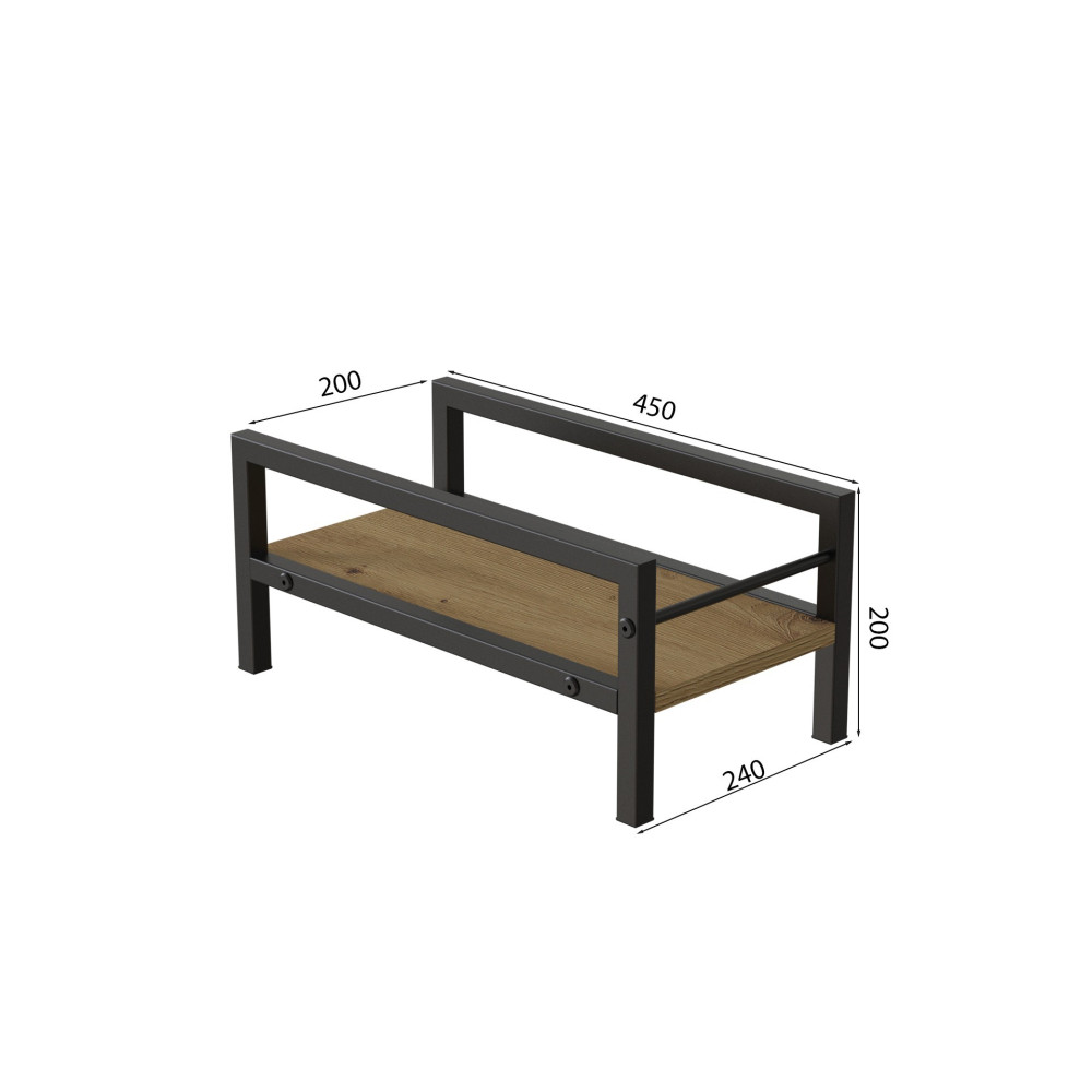 Подставка для системного блока Ferrum-decor Ники 21x24x45 Черный ДСП Дуб Артизан 16мм (FRD-105291)