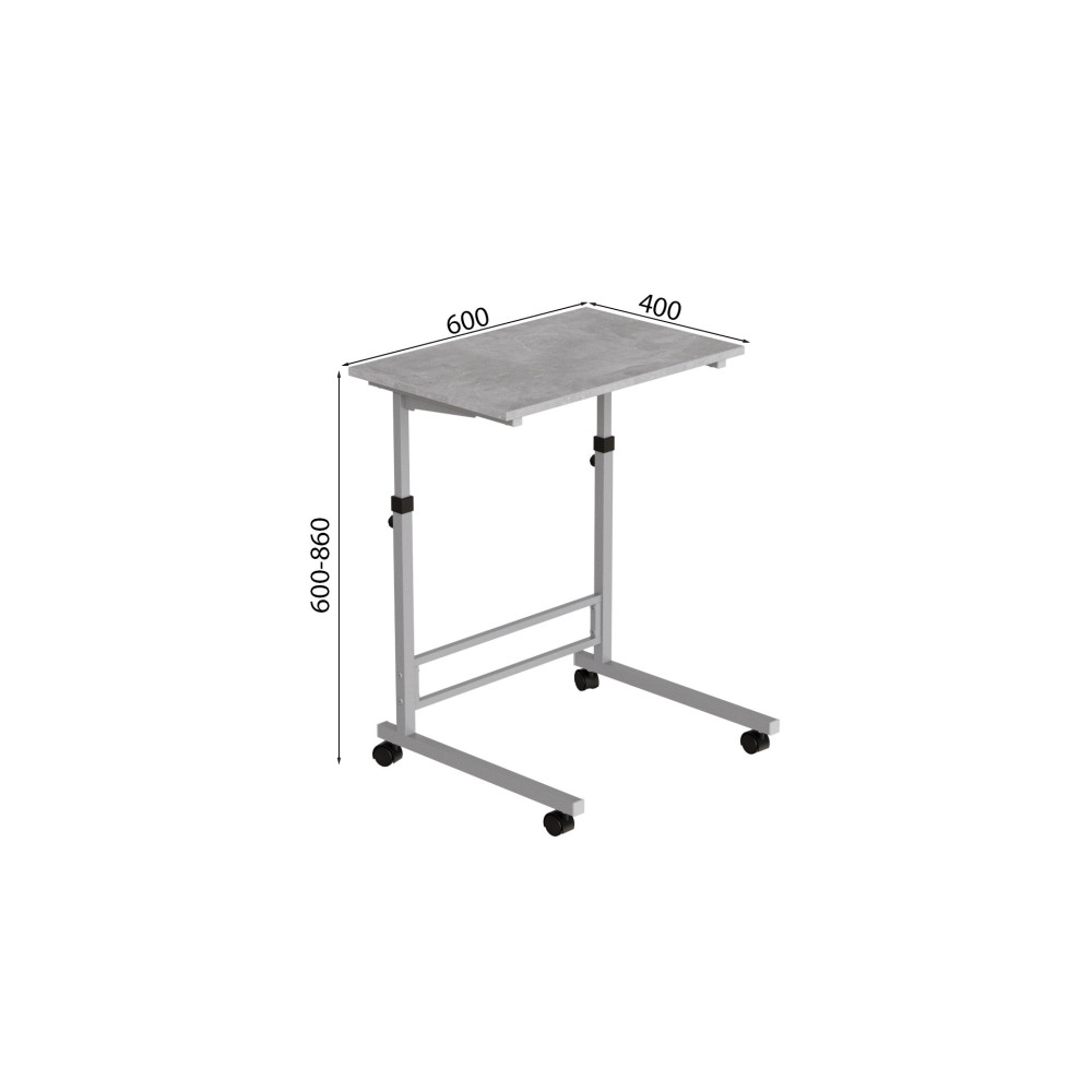 Стол приставной Ferrum-decor Амиго 62x60x40 металл Серый ДСП Бетон 16мм (FRD-102546)