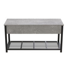 Банкетка з ящиком Ferrum-decor Дрейк 2 550x1200x400 метал Чорний ДСП Бетон 16 мм (FRD-103072)