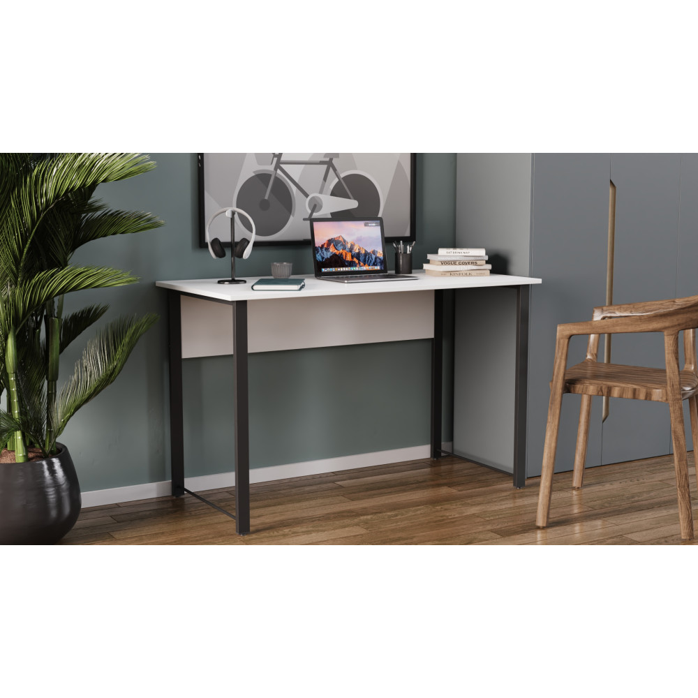 Письменный стол Ferrum-decor Курт 75x120x60 черный ДСП Белое 16мм (FRD-102026)