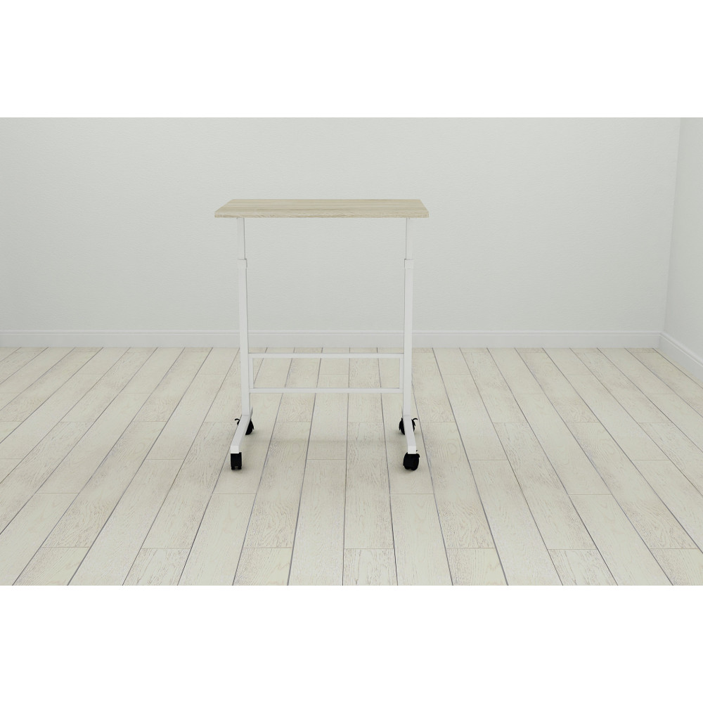 Стол приставной Ferrum-decor Амиго 62x60x40 металл Белый ДСП Дуб Сонома 16мм (FRD-102536)