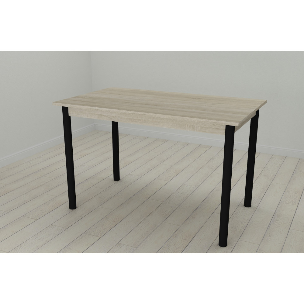 Стол кухонный Ferrum-decor Бенита 75x120x60 Черный ДСП Сонома 16мм (FRD-106273)