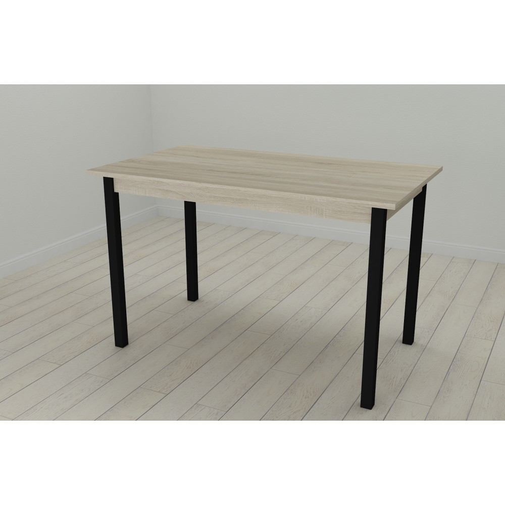 Стол кухонный Ferrum-decor Марио 75x120x60 Черный ДСП Сонома 16мм (FRD-106324)