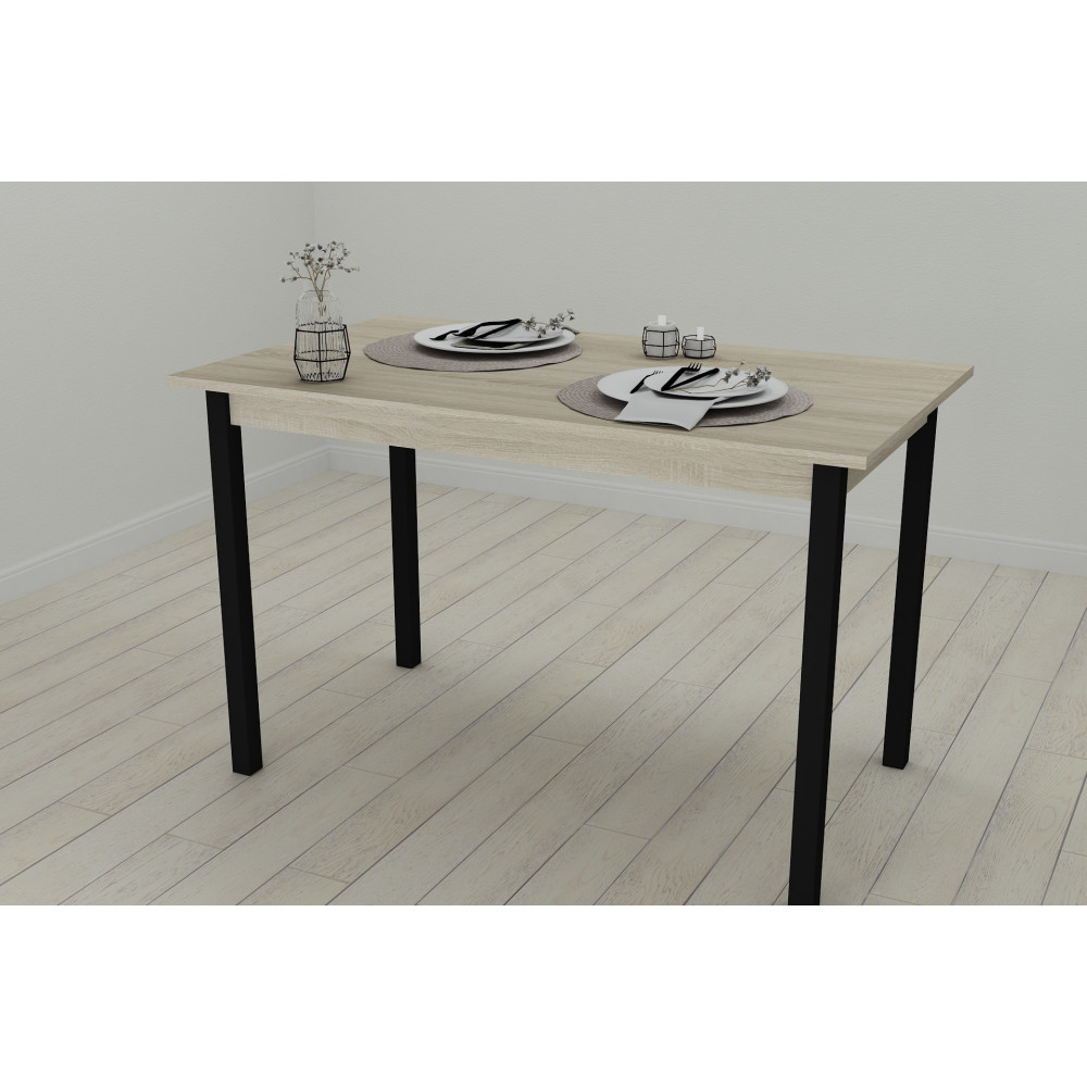 Стол кухонный Ferrum-decor Марио 75x120x60 Черный ДСП Сонома 16мм (FRD-106324)
