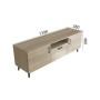 Тумба Лэстер на конусных ножках Ferrum-decor 48x139x38 Черный металл ДСП Дуб Сонома 16 мм (FRD-106804)