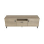 Тумба Лэстер на конусных ножках Ferrum-decor 48x139x38 Черный металл ДСП Дуб Сонома 16 мм (FRD-106804)