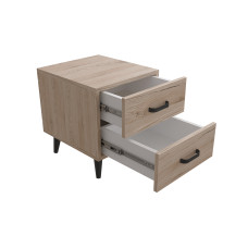 Тумба Віва 2 на конусних ніжках Ferrum-decor 41x35x40 Чорний метал ДСП Дуб Сан-Марино 16 мм (FRD-106814)