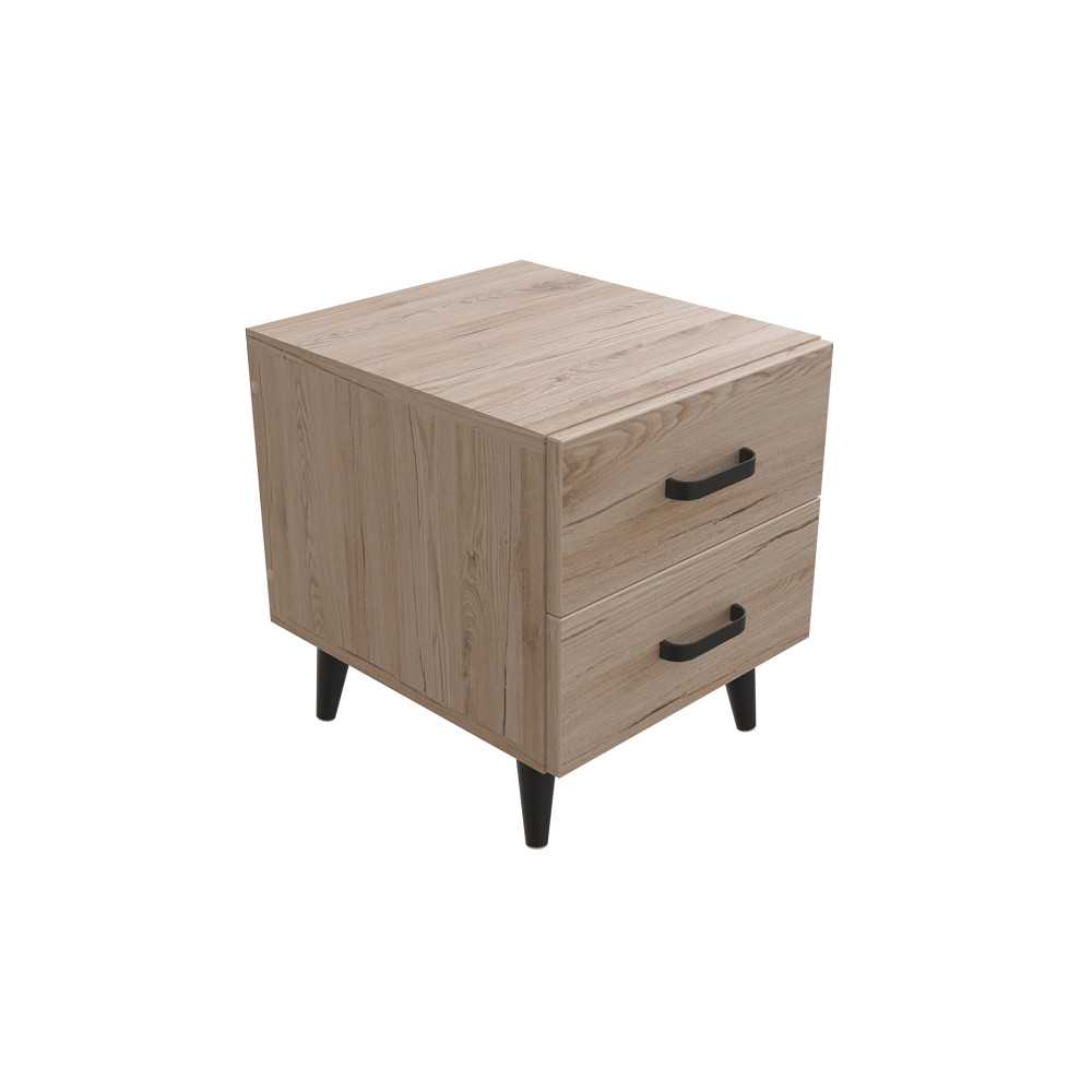 Тумба Віва 2 на конусних ніжках Ferrum-decor 41x35x40 Чорний метал ДСП Дуб Сан-Марино 16 мм (FRD-106814)