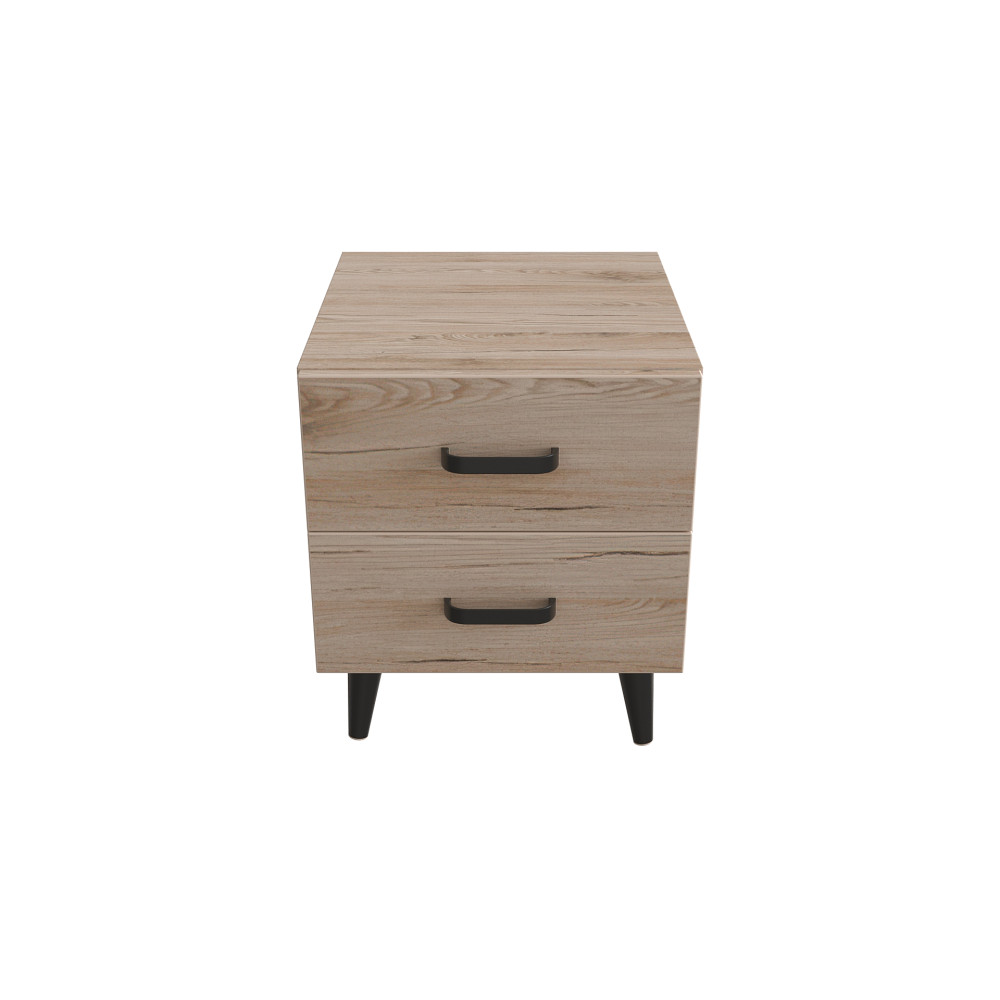 Тумба Віва 2 на конусних ніжках Ferrum-decor 41x35x40 Чорний метал ДСП Дуб Сан-Марино 16 мм (FRD-106814)