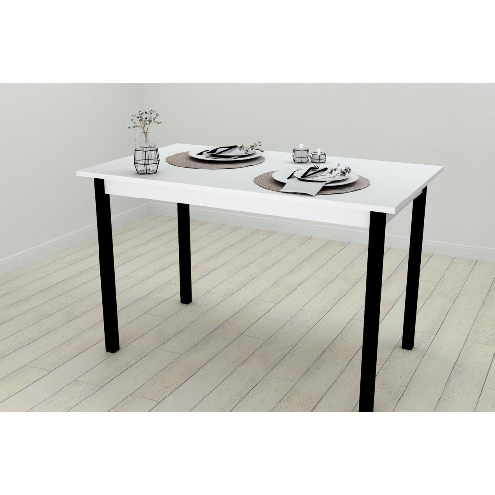Стол кухонный Ferrum-decor Марио 75x120x70 Черный ДСП Белое 16мм (FRD-106195)