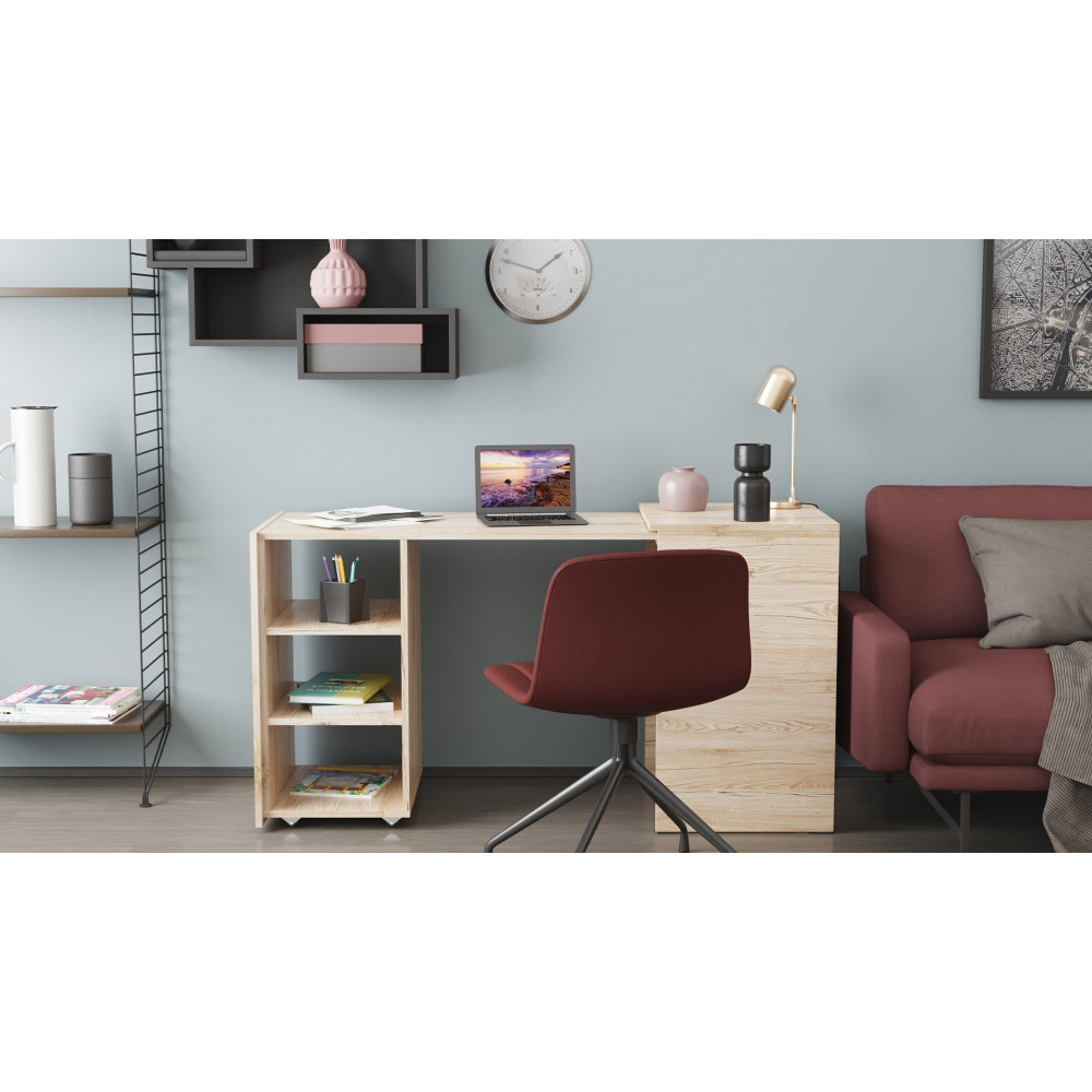 Стол-тумба трансформер Смарт 1/2 Ferrum-decor 750x1450x600 ДСП Дуб Сан-Марино 16 мм (FRD-105075)