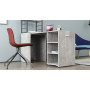 Стол-тумба трансформер Смарт 4/2 с этажеркой Ferrum-decor 1430x1450x600 Черный металл ДСП Бетон 16 мм (FRD-105135)