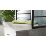 Стол-тумба трансформер Смарт 4/2 с этажеркой Ferrum-decor 1430x1450x600 Черный металл ДСП Бетон 16 мм (FRD-105135)