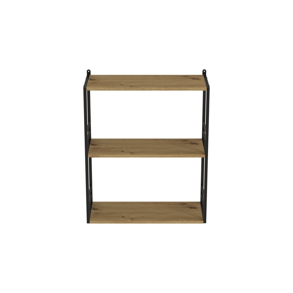 Книжкова полиця універсальна Ferrum-decor Стим 2 74x63x26 чорний ДСП Дуб Артизан 16мм (FRD-104105)
