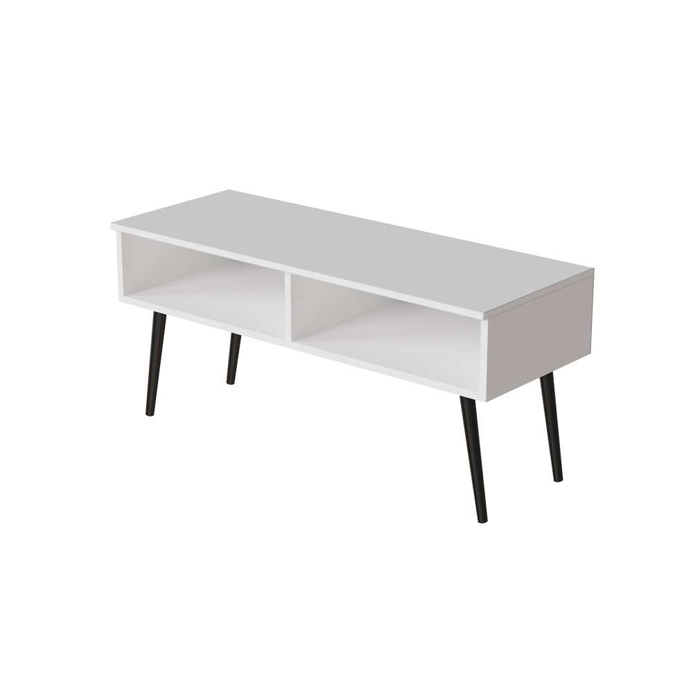 Тумба под ТВ Невада Ferrum-decor 45x100x38 Черный металл ДСП Белый 16 мм (FRD-106725)