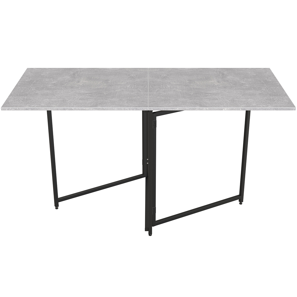 Стол трансформер книга Панама Ferrum-decor 75x148x68 Черный металл ДСП Бетон 16 мм (FRD-106825)