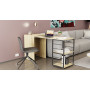 Стол-тумба трансформер Смарт 2/2 Ferrum-decor 750x1450x600 Черный металл ДСП Дуб Сонома 16 мм (FRD-105105)