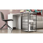 Стол-тумба трансформер Смарт 2/1 Ferrum-decor 750x1450x500 Черный металл ДСП Белое 16 мм (FRD-105095)