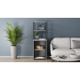 Стол-тумба трансформер Смарт 3/1 с этажеркой Ferrum-decor 1430x1450x500 Черный металл ДСП Бетон 16 мм (FRD-105115)