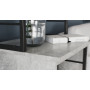 Стол-тумба трансформер Смарт 3/1 с этажеркой Ferrum-decor 1430x1450x500 Черный металл ДСП Бетон 16 мм (FRD-105115)