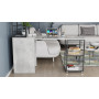 Стол-тумба трансформер Смарт 3/1 с этажеркой Ferrum-decor 1430x1450x500 Черный металл ДСП Бетон 16 мм (FRD-105115)