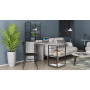 Стол-тумба трансформер Смарт 3/1 с этажеркой Ferrum-decor 1430x1450x500 Черный металл ДСП Бетон 16 мм (FRD-105115)