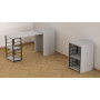 Стол-тумба трансформер Смарт 2/1 Ferrum-decor 750x1450x500 Черный металл ДСП Белое 16 мм (FRD-105095)