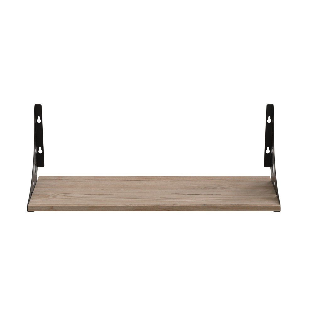 Полка настенная Ferrum-decor Ханди 2 240x600x240 металл Черный ДСП Дуб Сан-Марино 16 мм (FRD-102576)