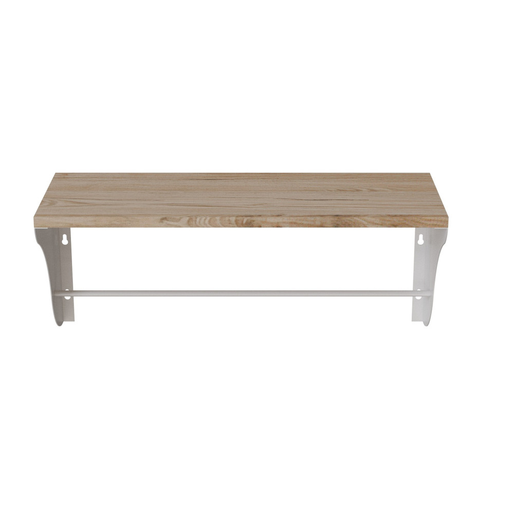 Настінна полиця Ferrum-decor Комфі 260x700x240 метал Білий ДСП Дуб Сан-Марино 16 мм (FRD-102766)