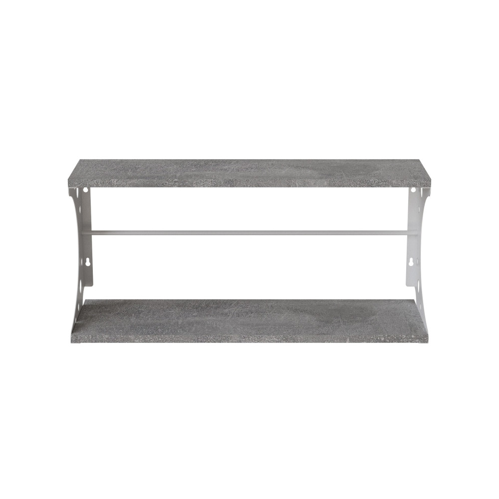 Настінна полиця Ferrum-decor Букін 330x600x240 метал Білий ДСП Бетон 16 мм (FRD-102876)